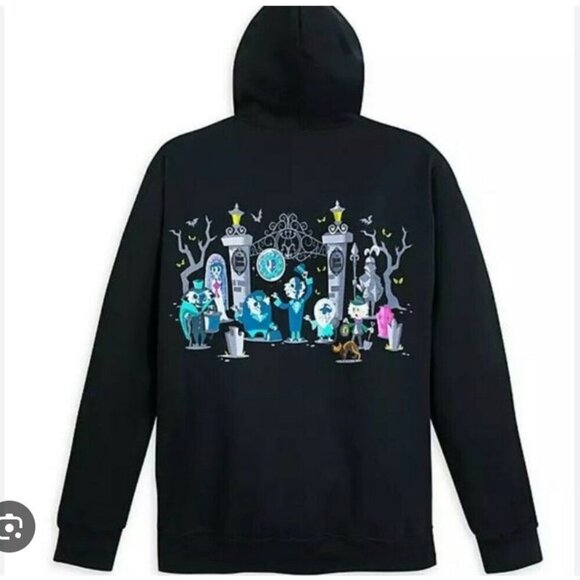 Disney Tops - Disney Parks Haunted Mansion Cutie Hoodie Womens Small Black Full Zip Sweatshirt